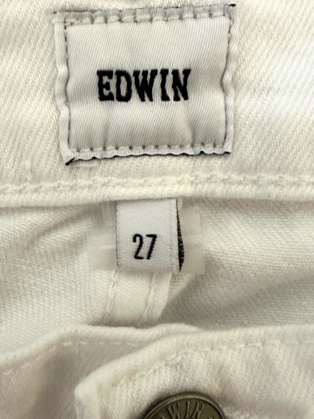 Edwin Jamie Boyfriend Relaxed Fit Denim Jean Pants, Optic White, Size 27, NWT - Picture 13 of 14